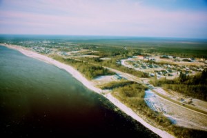 Aerial view of Moose Cree First Nation photo credit: Danny Kresnyak 